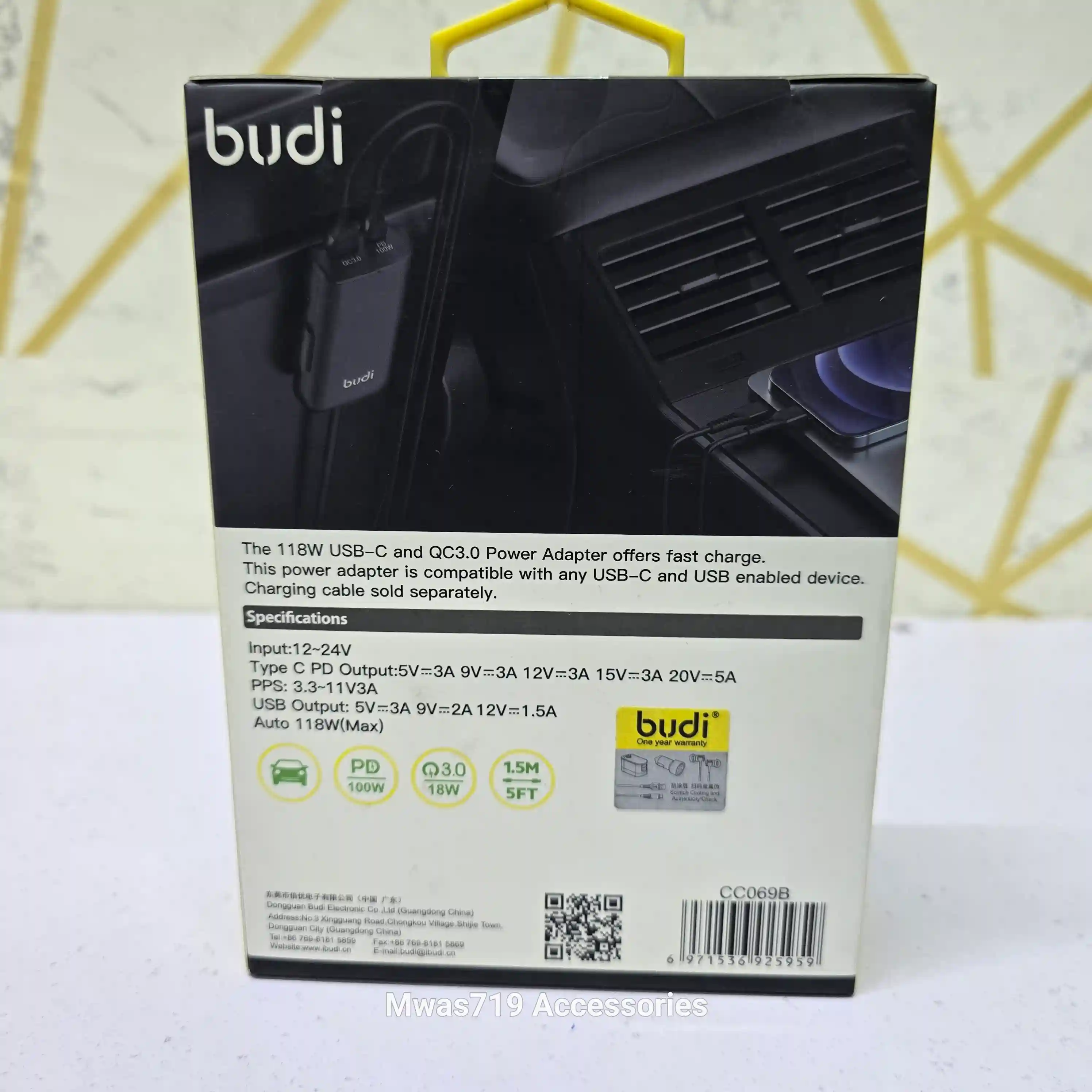 Carousel slide 2 for Budi 118W Car Charger